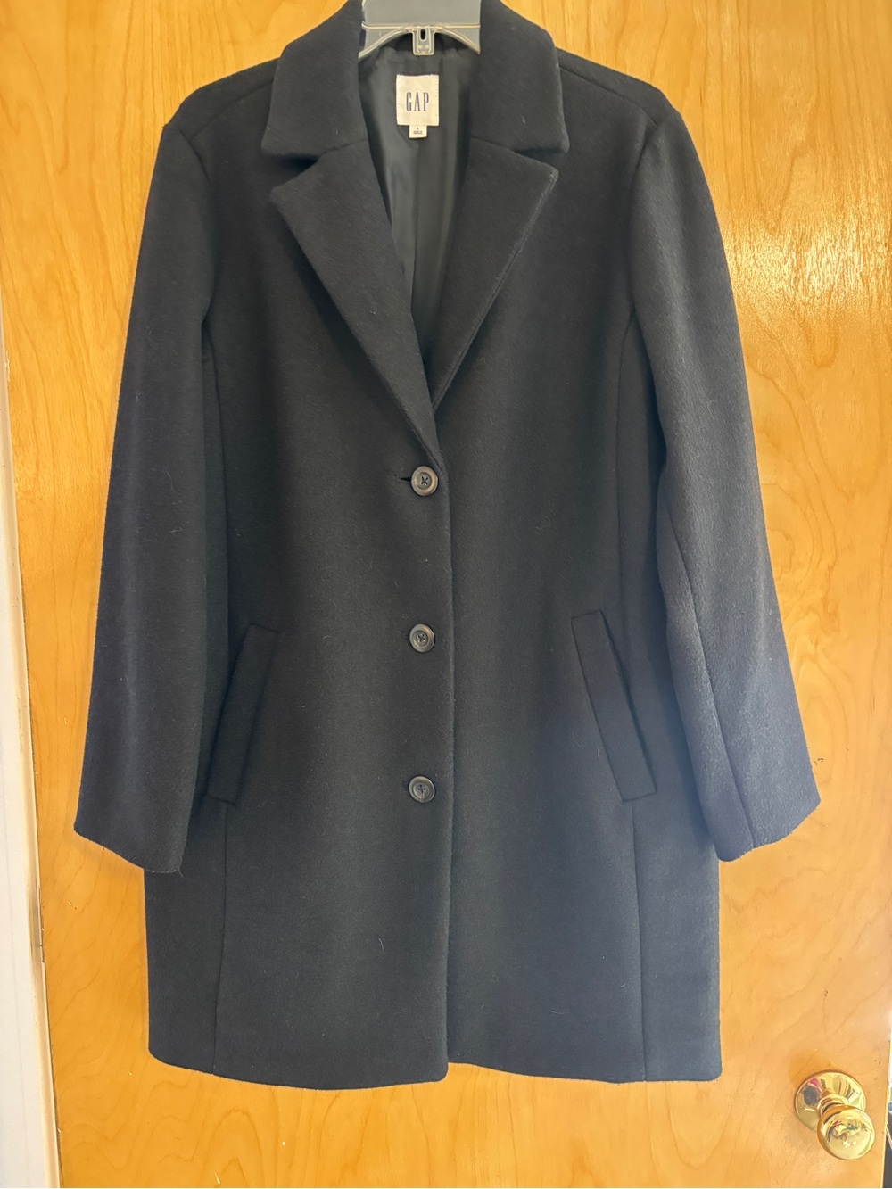GAP Women's Black Single-Breasted Pea Coat L